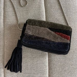 AllSaints Bando Genuine Shearling Crossbody